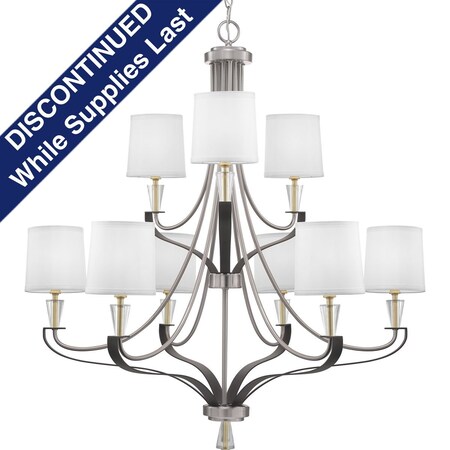 Progress Lighting Nealy Collection Nine-Light Chandelier P400142-009